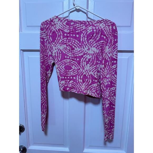 Anthropologie Daily Practice Wrap Top Pink Combo Size Medium - Picture 5 of 8